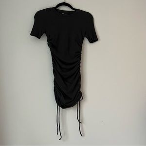 ZARA Ruched tie side dress